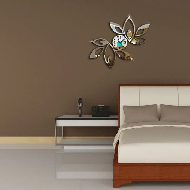 Choice Multicolor 3D Mirrored Wall Clock For Living Room by zapcart