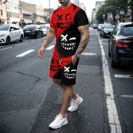 2024 New Fashion Hip Hop 3D Printed Men's Suit Oversized Clothing Short Sleeve Shorts Suit Men's Sportswear Summer Casual Suit by zapcart