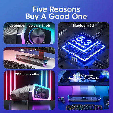 Niye 4D Bluetooth PC Soundbar With Microphone For Laptops by zapcart