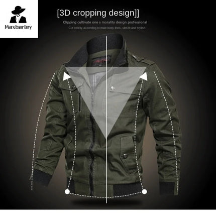 CN Fujian Mens Jacket Zipper Pockets Stand Collar Oversized by zapcart