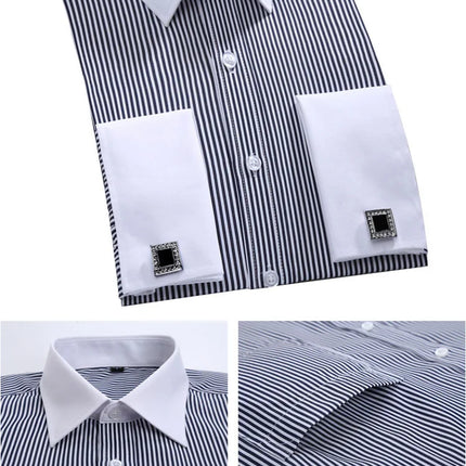 Yuaioiue Men French Cuff Dress Shirt Classic White Office by zapcart