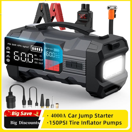 ZUKAKA 26800mAh Jump Starter With Air Compressor For Cars by zapcart
