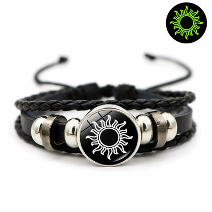 Sun Moon Couple Leather Bracelet FIMAODZCN Noctilucent Gift by zapcart