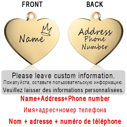 PAWFECT Dog ID Heart Tag Custom Engraved Pet Necklace by zapcart