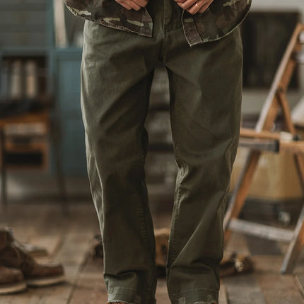 American Retro Chino Work Pants Youth Casual Pure Cotton by zapcart