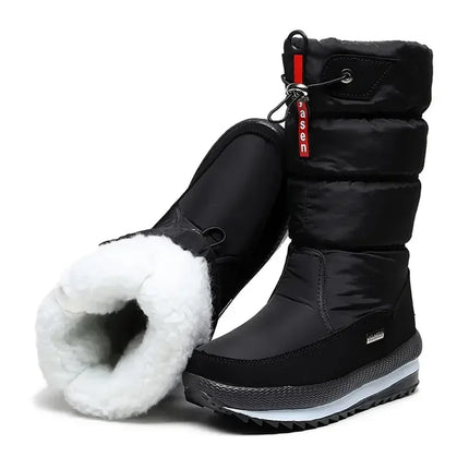 2025 Winter Womens Warm Mid Calf Waterproof Snow Boots by zapcart