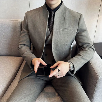 Korean Style Slim Fit Mens Elegant Suit Set By QUHNBGYCN by zapcart