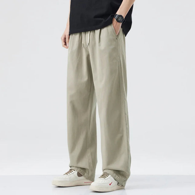 BokChoy Men Lyocell Loose Wide Leg Pants Lightweight by zapcart