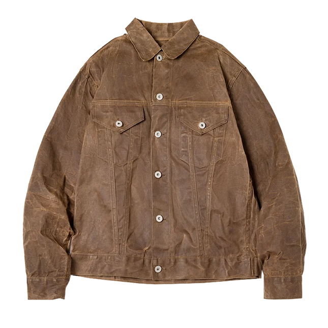 Maden Waxed Canvas Jacket For Men Waterproof Safari Style by zapcart