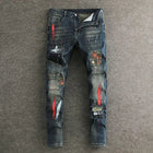 AnhuiChoice Mens Jeans Slim Fit Retro Washed Ripped Hip Hop by zapcart