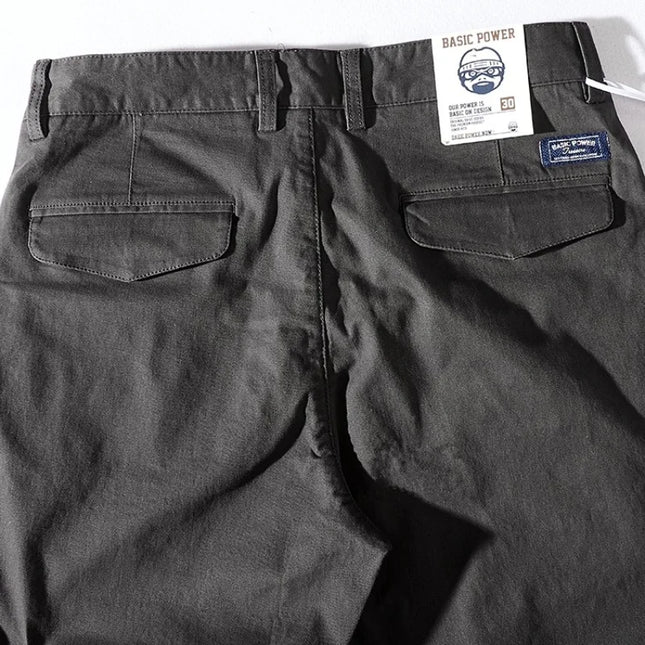 Iceupsnow Men's Cotton Twill Slim Straight Business Pants by zapcart