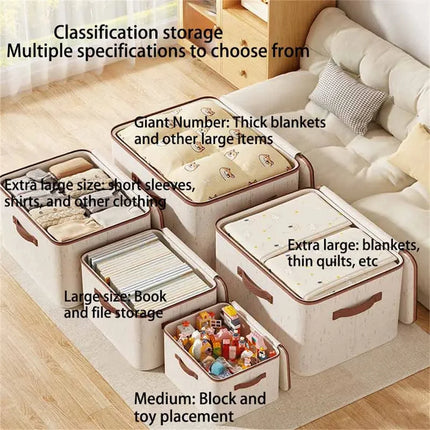 Linen Zipper Storage Boxes – Large Capacity Non-Woven Fabric Organizer Bins for Clothes & Home Storage by zapcart