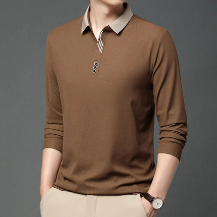 Mens Polo Shirt Breathable Polyester Business Casual Top by zapcart