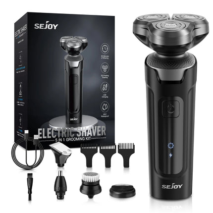 SEJOY 3 In 1 Mens Electric Shaver Waterproof Nose Trimmer