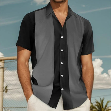 Mens Striped Hawaiian Shirt 3D Print Loose Fit CN Jiangxi by zapcart