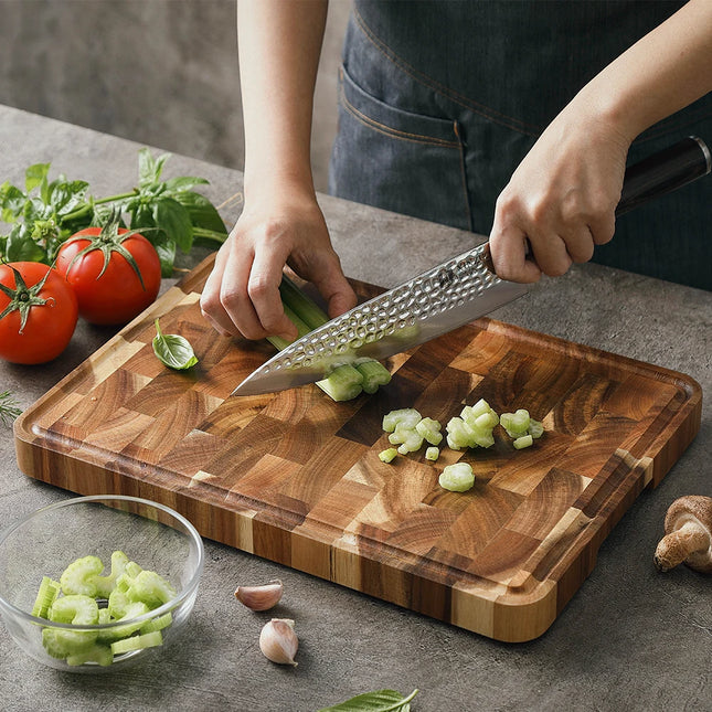 HEZHEN Cutting Board Acacia Wood End Grain For Home Cooks by zapcart