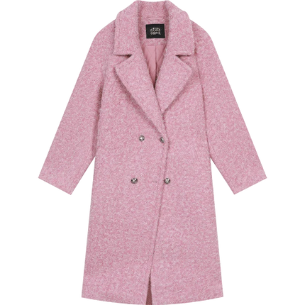 ELFSACK Retro Elegant Winter Coat For Women Thick Lapel by zapcart