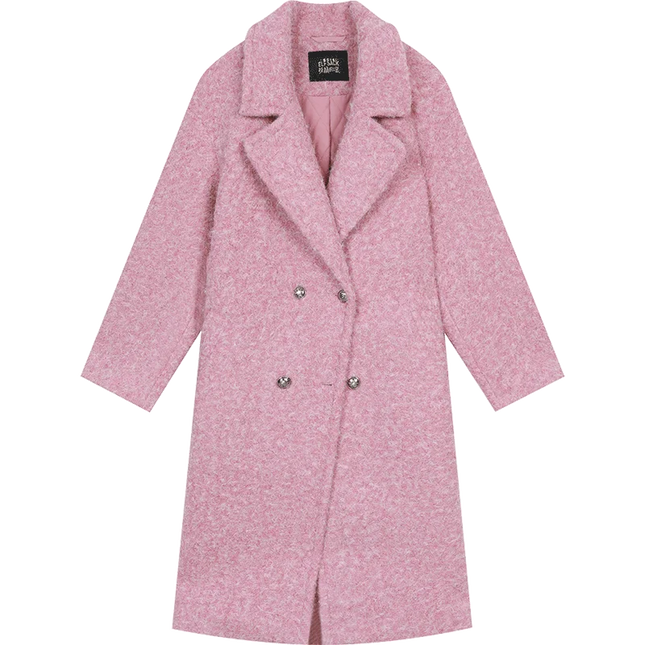 ELFSACK Retro Elegant Winter Coat For Women Thick Lapel by zapcart