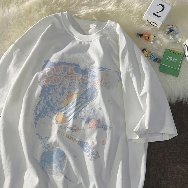 Plus Size Cotton T Shirt Loose Oversized Breathable Comfort by zapcart