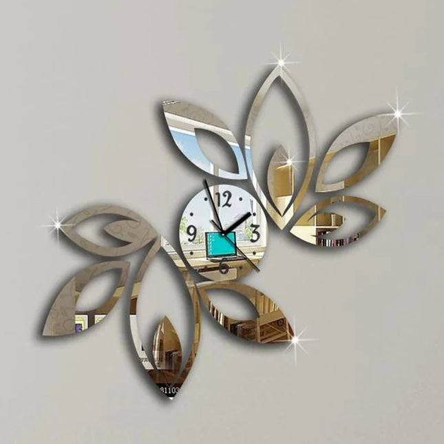 Choice Multicolor 3D Mirrored Wall Clock For Living Room by zapcart