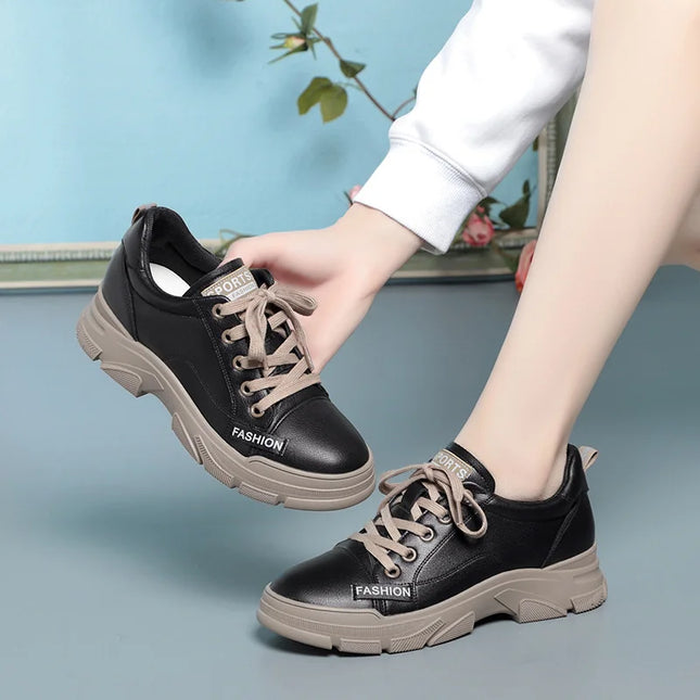 Women Non Slip Soft Leather Sneaker For Trekking Shoes by zapcart