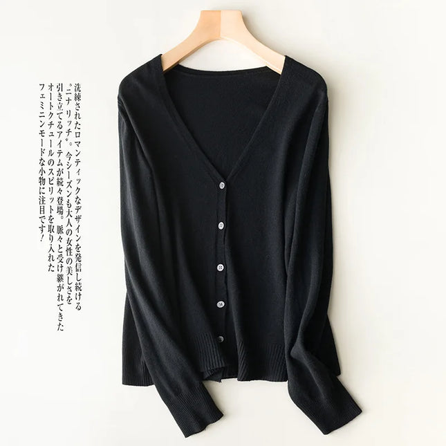 Women Cardigans 2032 Single Breasted V Neck Knit Outerwear by zapcart