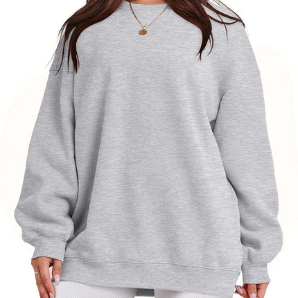 Women Fleece Lined Sweatshirt Cozy Warm Loose Fit Crew Neck by zapcart