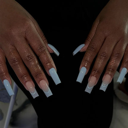 Extra Long Press On Nails Glue Included Bear Bow For Women by zapcart
