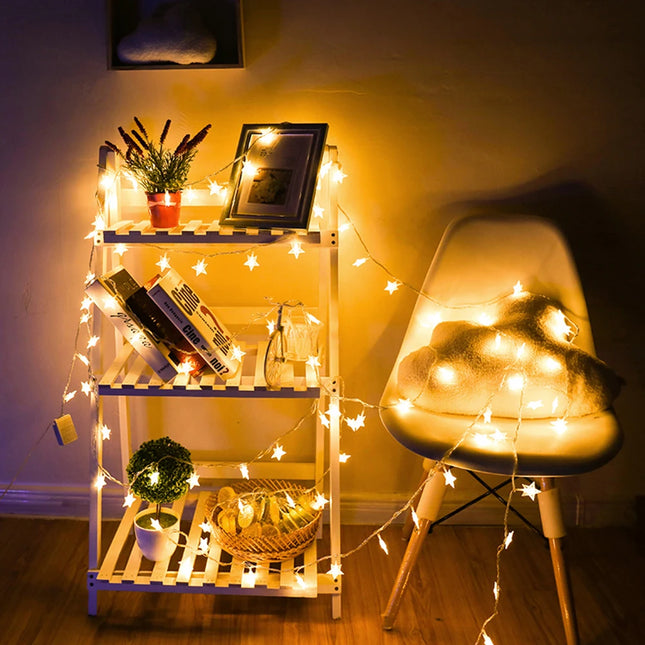 KIKIELF LED Star Fairy Lights Outdoor Garden Warm White by zapcart