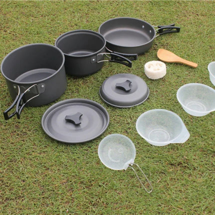 Camping Cookware Set With Utensils For Campers Picnic by zapcart