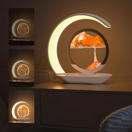 Icsatma Quicksand Table Lamp Wireless Charging Office 3D
