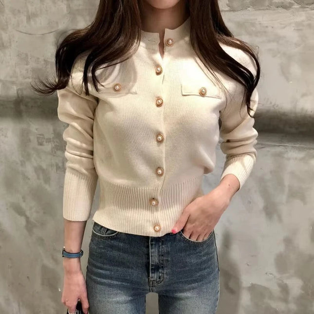 AOSSVIAOCN Women's Autumn Cardigan Slim Knit Chic Coat by zapcart