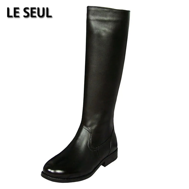 Wogqcn Men Genuine Leather Motorcycle Boots Knee High by zapcart