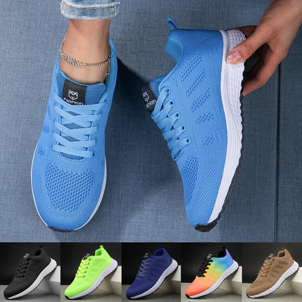 BIG RUNNING Womens Breathable Knit Sneakers Lightweight by zapcart