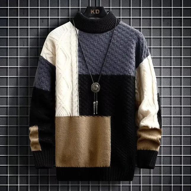 Choice Mens Korean Version Thickened Knit Sweater Winter by zapcart