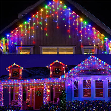 LSDM Outdoor Christmas Curtain LED Lights 5m 0.4-0.6m Home by zapcart