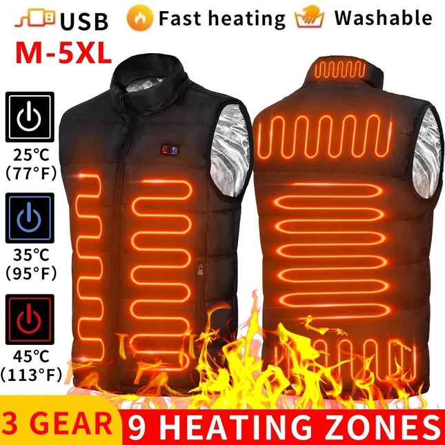 Aiwetin Graphene 9 Zone Heated Jacket For Men Women Camping by zapcart