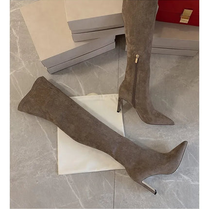 Women Over Knee Elastic Boots High Heels Versatile 2025 by zapcart