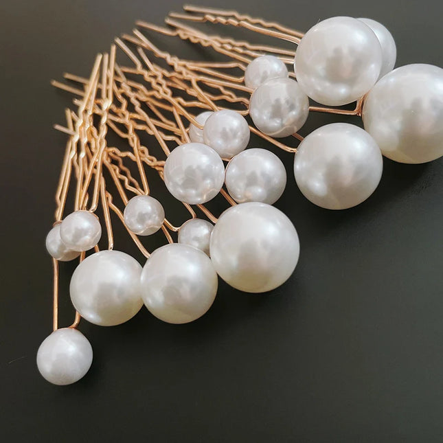 Bridal U Shaped Hair Clips 18Pcs Metal Pearl Design by zapcart