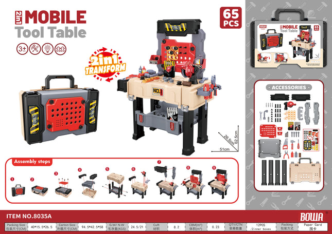 Kids Tool Bench Realistic Transformable Set For Ages 3 To 5 by zapcart
