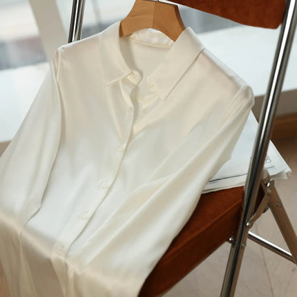 Satin Women's Shirt Blouse Korean Style Office Ready by zapcart