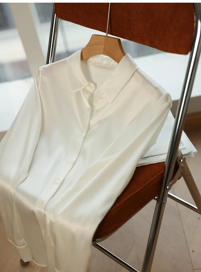 Satin Women's Shirt Blouse Korean Style Office Ready by zapcart
