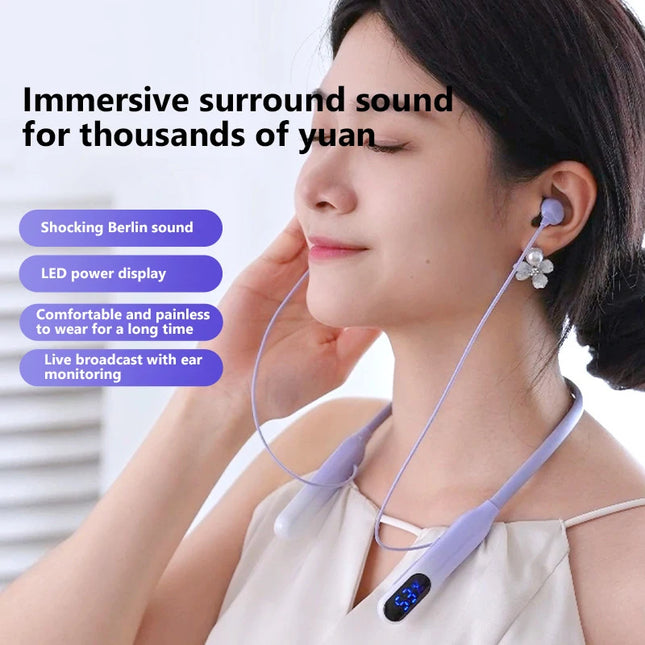 DIXSG Wireless Neckband Earphones ANC Gamers LED Display by zapcart
