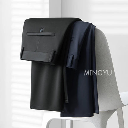 MINGYUCN Mens Slim Fit Formal Suit Pants Plus Size by zapcart