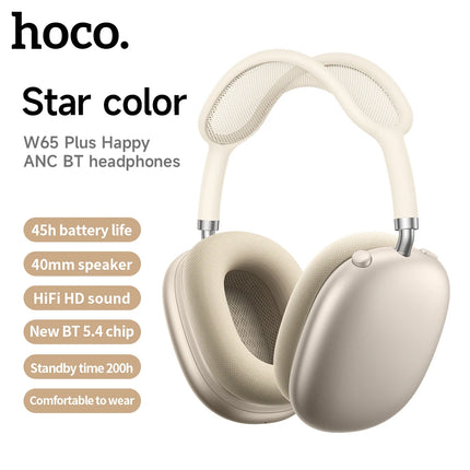 HOCO W65 Plus ANC Noise Cancelling Headphones for Sport by zapcart