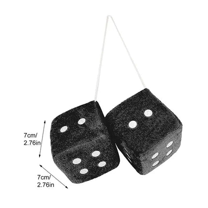 Car Plush Dice Pendant New Year Velvet Decoration For Cars by zapcart