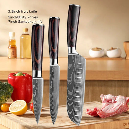 Choice Damascus Chef Knife Set With Cover For Professionals by zapcart