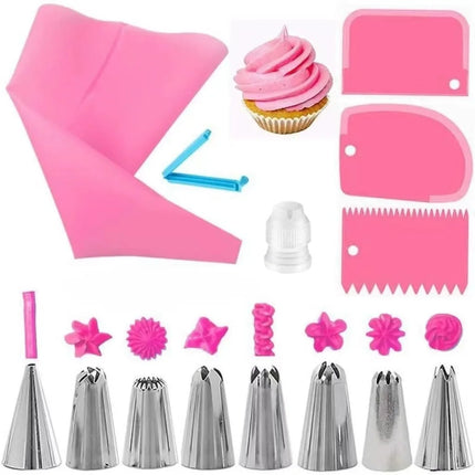 Choice Silicone Piping Bags Set With Steel Tips For Newbies by zapcart