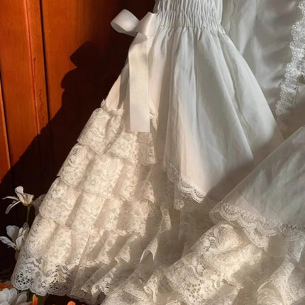 Japanese Kawaii Lolita Flare Sleeve Patchwork Women Blouse by zapcart