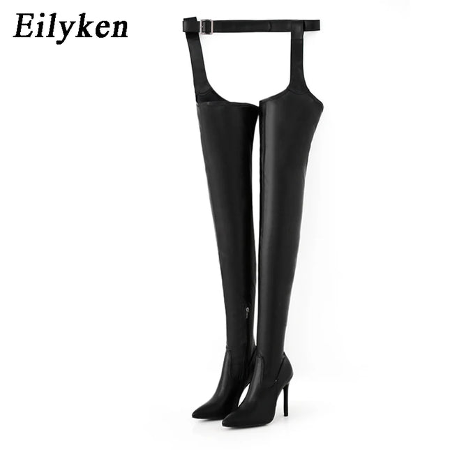 Eilyken Over The Knee Boots With Buckle Strap Women Winter by zapcart